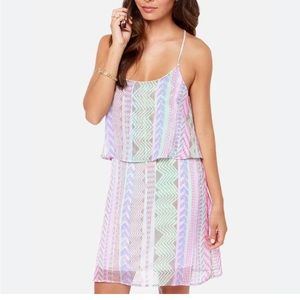Lavender printed mini dress
